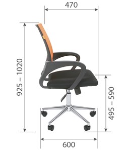Офисное кресло CHAIRMAN 696 CHROME Сетка TW-66 (оранжевый) в Барнауле - предосмотр 5