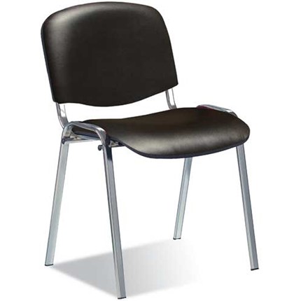Офисный стул ISO ноги хром +черный кожзам в Барнауле - изображение