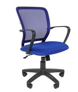 Кресло компьютерное CHAIRMAN 698 black TW-05, ткань, цвет синий в Барнауле - предосмотр