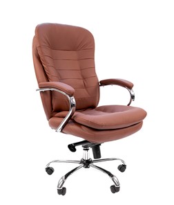 Офисное кресло CHAIRMAN 795 кожа, цвет коричневый в Барнауле