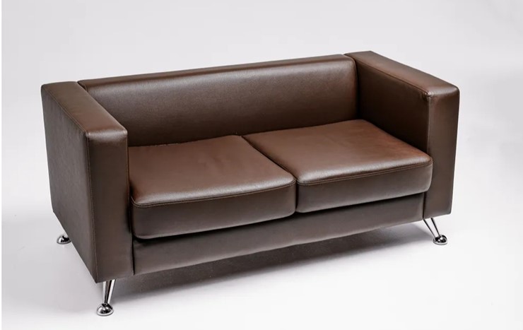 Комплект мебели Альбиони коричневый кожзам  диван 2Д + кресло в Барнауле - изображение 2