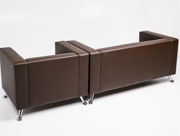 Комплект мебели Альбиони коричневый кожзам  диван 2Д + кресло в Барнауле - предосмотр 5