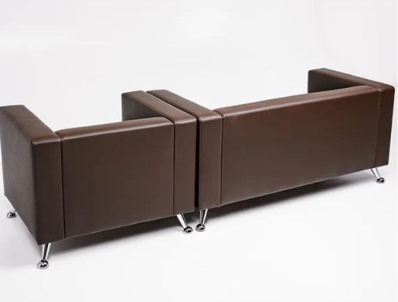Комплект мебели Альбиони коричневый кожзам  диван 2Д + кресло в Барнауле - изображение 5
