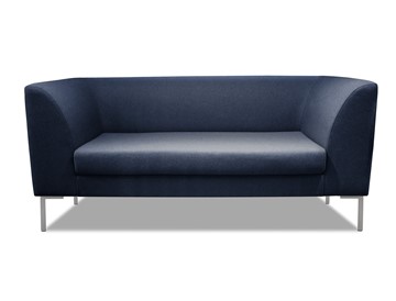Мягкий офисный диван Сиеста 2-местный, ткань Bahama / синяя в Барнауле