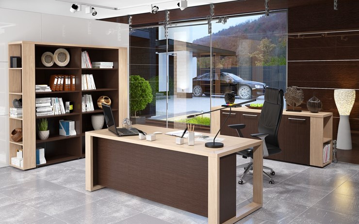 Кабинет руководителя ALTO с высоким шкафом для одежды, низким для документов и журнальным столиком в Барнауле - изображение 3