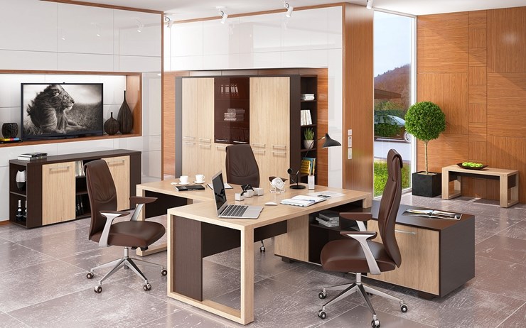 Кабинет руководителя ALTO с высоким шкафом для одежды, низким для документов и журнальным столиком в Барнауле - изображение 5