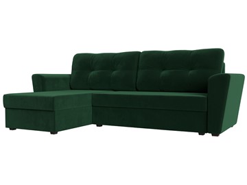Угловой диван для гостиной Амстердам Лайт, Зеленый (велюр) в Барнауле