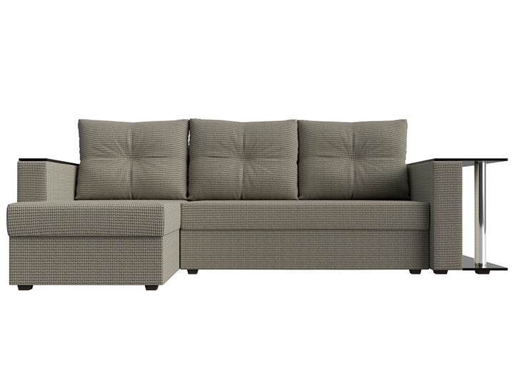 Угловой диван с оттоманкой Атланта Лайт, Корфу 02 (рогожка) в Барнауле - изображение 1