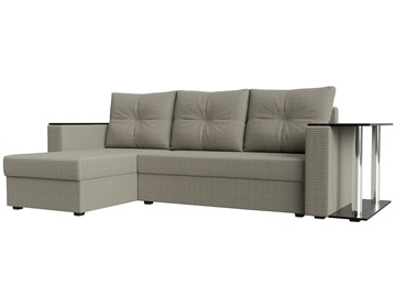 Угловой диван с оттоманкой Атланта Лайт, Корфу 02 (рогожка) в Барнауле - предосмотр