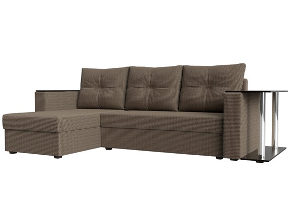 Угловой диван с оттоманкой Атланта Лайт, Корфу 03 (рогожка) в Барнауле - изображение