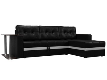 Угловой диван для гостиной Атланта М, Черный (экокожа) в Барнауле