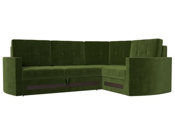 Угловой раскладной диван Белла, Зеленый (Микровельвет) в Барнауле