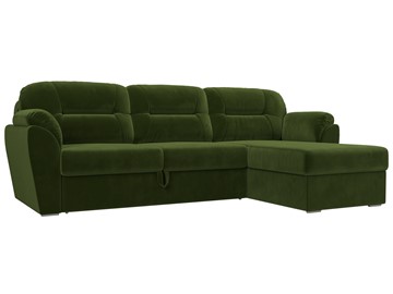 Угловой диван для гостиной Бостон, Зеленый (микровельвет) в Барнауле