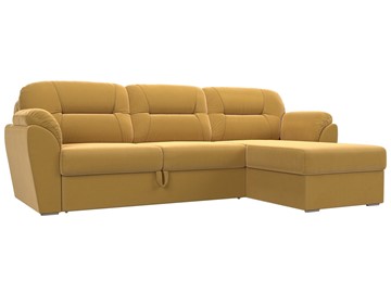 Угловой диван для гостиной Бостон, Желтый (микровельвет) в Барнауле