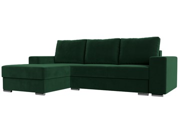 Угловой диван с оттоманкой Дрезден, Зеленый (Велюр) НПБ в Барнауле