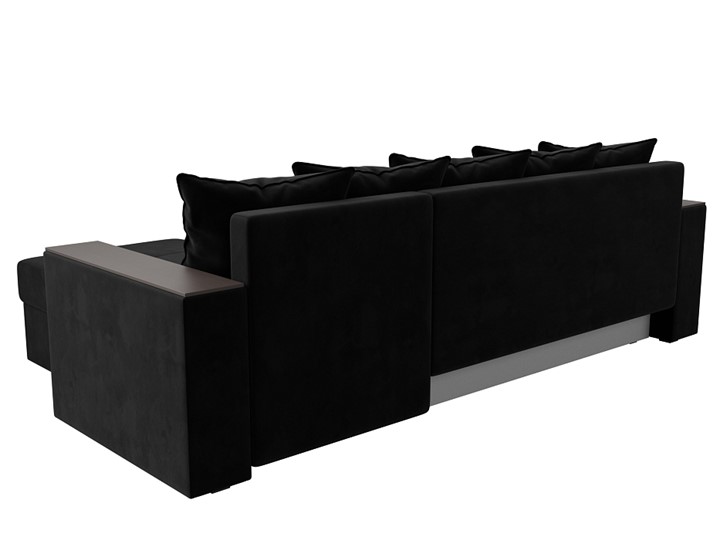 Угловой диван с оттоманкой Дубай Лайт, Черный (велюр) в Барнауле - изображение 7