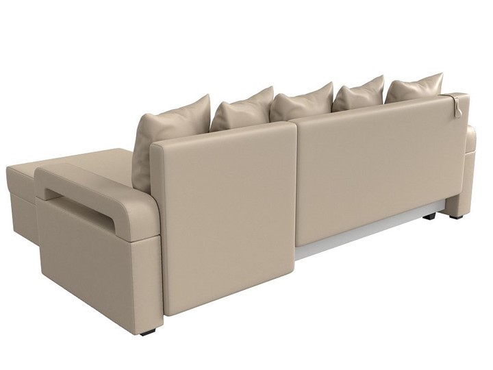 Угловой диван с оттоманкой Гермес Лайт, Бежевый (экокожа) в Барнауле - изображение 4