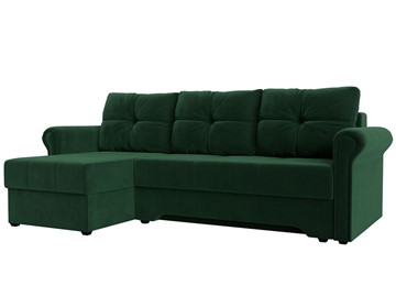 Угловой раскладной диван Леон боннель, Зеленый (Велюр) в Барнауле