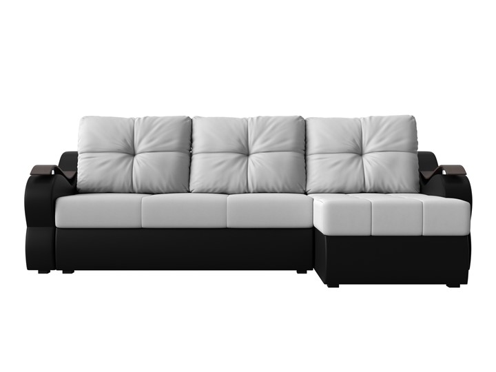 Угловой диван Меркурий, Белый/черный (экокожа) в Барнауле - изображение 1
