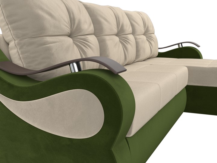 Угловой диван Меркурий, Бежевый/зеленый (вельвет) в Барнауле - изображение 3