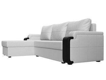 Угловой диван с оттоманкой Николь лайт, Белый/Черный (экокожа) в Барнауле - предосмотр 2