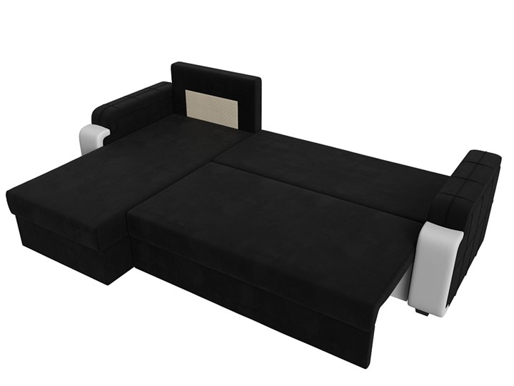 Угловой раскладной диван Николь лайт, Черный/Белый (микровельвет/экокожа) в Барнауле - изображение 6
