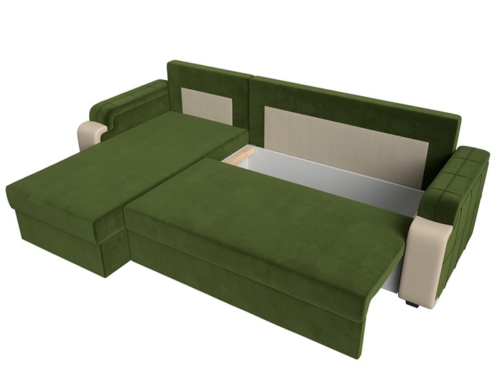 Угловой диван Николь лайт, Зеленый/Бежевый (микровельвет/экокожа) в Барнауле - изображение 5