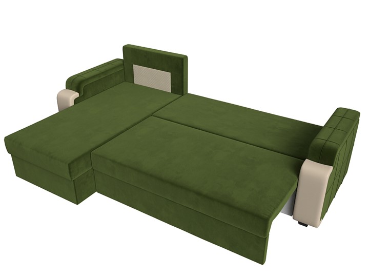 Угловой диван Николь лайт, Зеленый/Бежевый (микровельвет/экокожа) в Барнауле - изображение 6