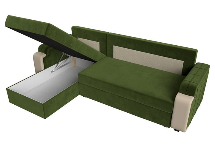 Угловой диван Николь лайт, Зеленый/Бежевый (микровельвет/экокожа) в Барнауле - изображение 7