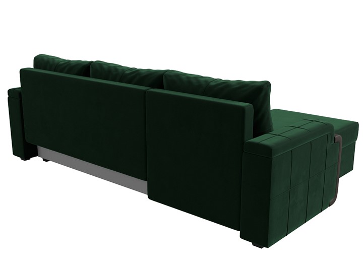 Угловой раскладной диван Николь лайт, Зеленый/Коричневый (велюр/экокожа) в Барнауле - изображение 8