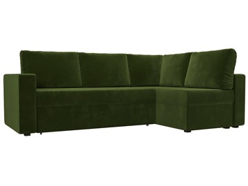 Угловой диван для гостиной Оливер, Зеленый (микровельвет) в Барнауле
