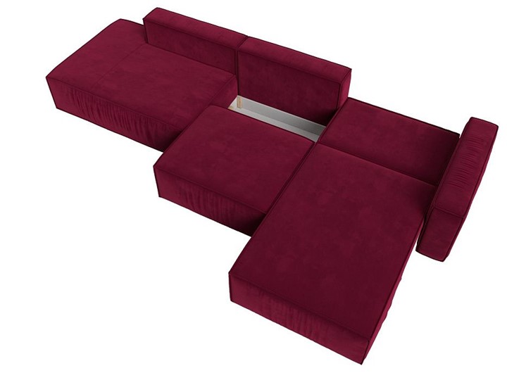 Угловой раскладной диван Прага Модерн лонг, Бордовый (микровельвет) в Барнауле - изображение 1