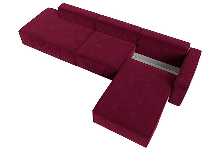 Угловой раскладной диван Прага Модерн лонг, Бордовый (микровельвет) в Барнауле - изображение 7