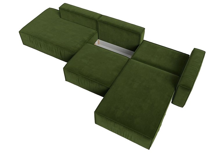 Угловой раскладной диван Прага Модерн лонг, Зеленый (микровельвет) в Барнауле - изображение 1