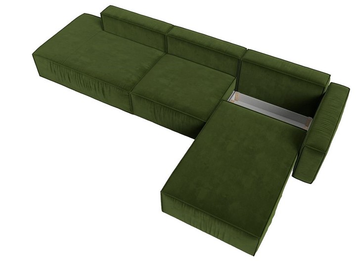 Угловой раскладной диван Прага Модерн лонг, Зеленый (микровельвет) в Барнауле - изображение 6