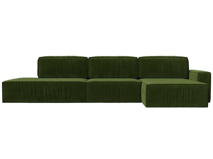 Угловой раскладной диван Прага Модерн лонг, Зеленый (микровельвет) в Барнауле - изображение 7
