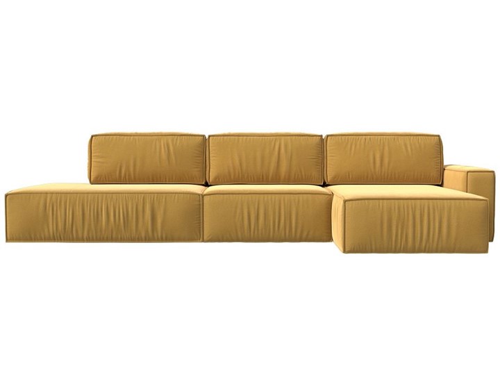 Угловой диван Прага Модерн лонг, Желтый (микровельвет) в Барнауле - изображение 8