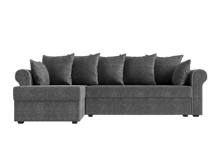 Угловой диван с оттоманкой Рейн, Серый/Бежевый (рогожка) в Барнауле - изображение 1