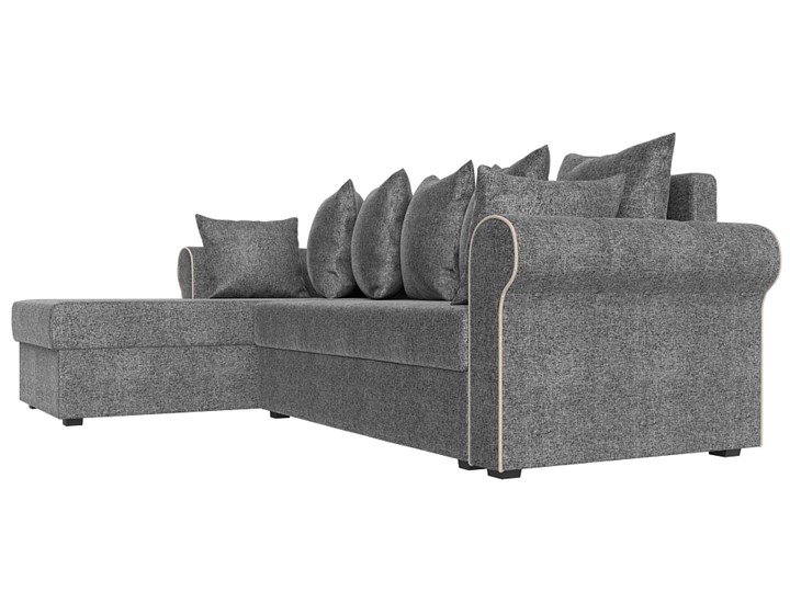 Угловой диван с оттоманкой Рейн, Серый/Бежевый (рогожка) в Барнауле - изображение 2