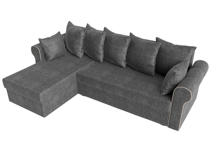 Угловой диван с оттоманкой Рейн, Серый/Бежевый (рогожка) в Барнауле - изображение 4
