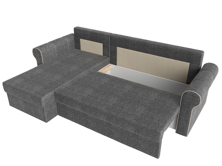 Угловой диван с оттоманкой Рейн, Серый/Бежевый (рогожка) в Барнауле - изображение 5