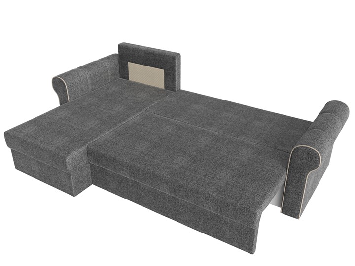 Угловой диван с оттоманкой Рейн, Серый/Бежевый (рогожка) в Барнауле - изображение 6