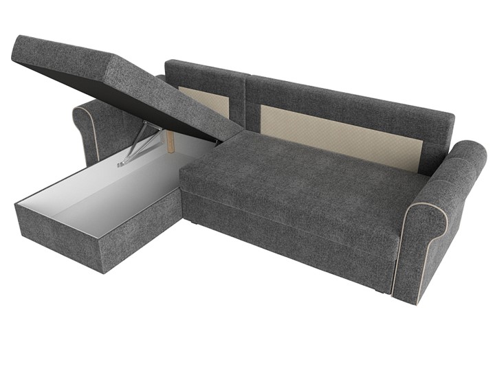 Угловой диван с оттоманкой Рейн, Серый/Бежевый (рогожка) в Барнауле - изображение 7