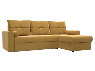 Угловой раскладной диван Верона, Желтый (микровельвет) в Барнауле