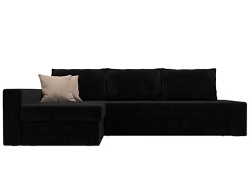 Угловой диван для гостиной Версаль, Черный/Бежевый (велюр) в Барнауле - предосмотр 1