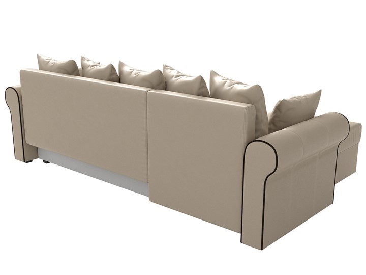 Угловой диван с оттоманкой Рейн, Бежевый/Коричневый (экокожа) в Барнауле - изображение 7