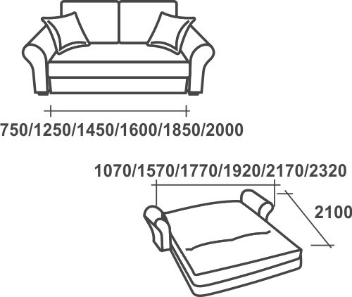 Прямой диван Аккордеон-1, 180 (прямые подлокотники), НПБ в Барнауле - изображение 2