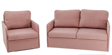 Комплект мебели Амира розовый диван + кресло в Барнауле