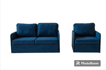 Комплект мебели Амира синий диван + кресло в Барнауле