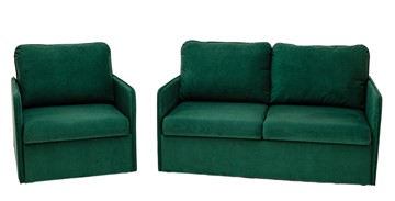 Комплект мебели Амира зеленый диван + кресло в Барнауле